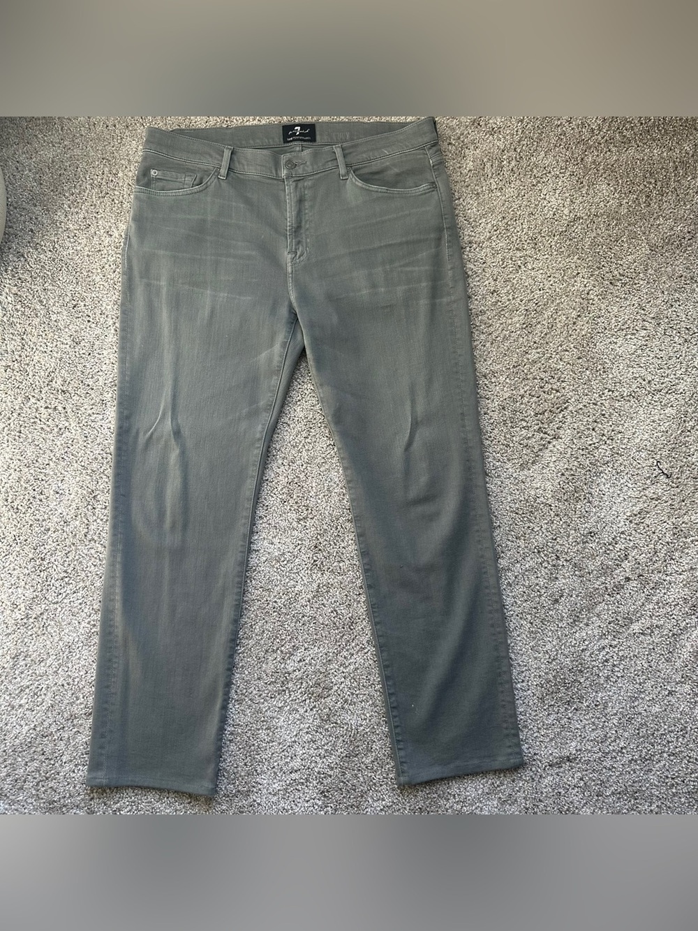 7 For All Mankind Men's Slimmy Luxe Performance Premium Denim Gray Size 38